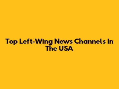Top Left-Wing News Channels In The USA