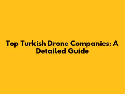 Top Turkish Drone Companies: A Detailed Guide