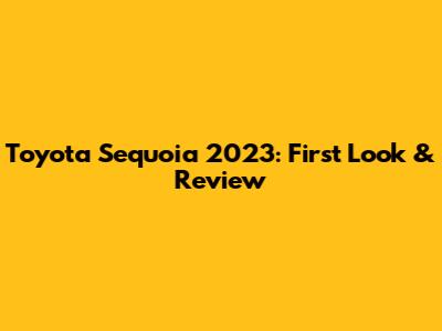 Toyota Sequoia 2023: First Look & Review