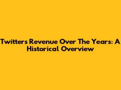 Twitter's Revenue Over The Years: A Historical Overview
