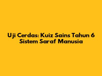 Uji Cerdas: Kuiz Sains Tahun 6 Sistem Saraf Manusia