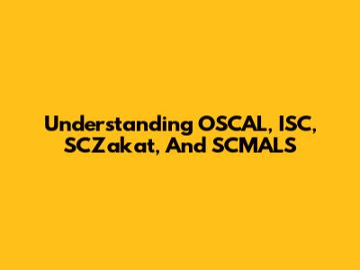 Understanding OSCAL, ISC, SCZakat, And SCMALS