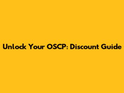 Unlock Your OSCP: Discount Guide