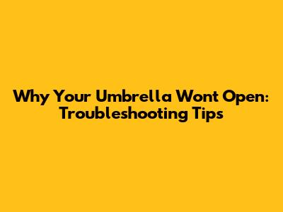 Why Your Umbrella Won't Open: Troubleshooting Tips