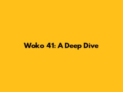 Woko 41: A Deep Dive