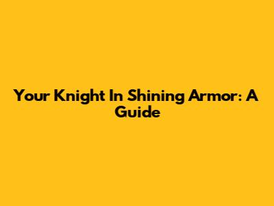 Your Knight In Shining Armor: A Guide