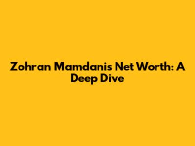 Zohran Mamdani's Net Worth: A Deep Dive
